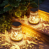 Ahaorigin hummingbird lantern front view adds warm outdoor glow.