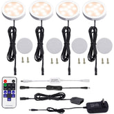AIBOO LED under-cabinet kit with four warm-white puck lights