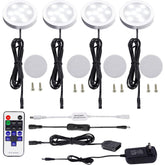 AIBOO puck lights under-cabinet 4-pack provide bright, energy-efficient kitchen illumination.