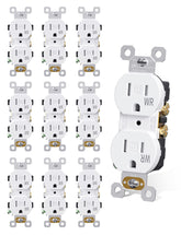 AIDA 15A duplex outlet with tamper-resistant and weather-resistant design for durability.