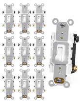 AIDA 15A four-way toggle switch in white wall plate for multi-location control