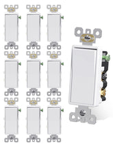 AIDA 4-way decorative switch front view with glossy white finish