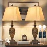 AIDENOEY leafwork bronze-gold table lamps add timeless elegance to any living space