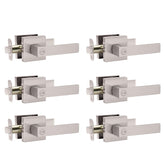 AIKKIL satin nickel keyless lever set for privacy in bedrooms and baths