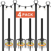 AILBTON 10ft string light poles in a 4-pack ready for outdoor lighting setup