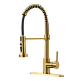 AIMADI gold kitchen faucet with pull-down sprayer for easy reach and multitasking
