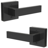 Ainozz dummy door handle in matte black with ambidextrous square design, decorative pull for interior doors.