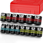 Aiourx half-inch drive impact socket set shows sizes 11–32 mm for heavy-duty work.