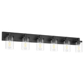 Aipsun 48in vanity light with black finish for a modern bathroom ambiance.