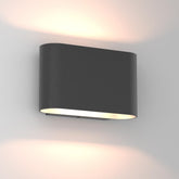 Aipsun black LED wall sconce front view shows a durable aluminum frame for living rooms