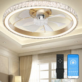 Aipsun low-profile crystal fan light close-up for elegant room ambiance.