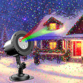 AIRIVO Christmas laser lights projector outdoors illuminating garden with RGB fireflies