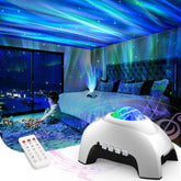 AIRIVO Star Projector creates an aurora sky for a calming bedroom ambiance.