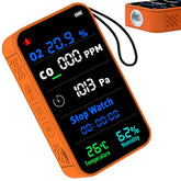 Airnergy 7-in-1 portable CO detector for travel with real-time readings.