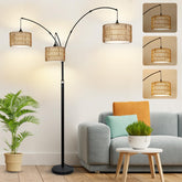 Airposta Black Arc Floor Lamp with a sleek arc silhouette for ambient living room lighting.