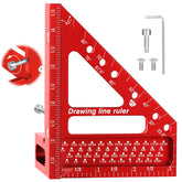 Aiwons 3D multi-angle ruler showing angle marking hole for quick layout.