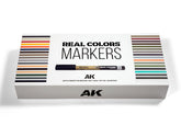 AK Interactive Special Box 34 Real Colors Markers neatly organized for precise modeling.