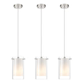 AKEZON 3-light pendant with exterior clear glass shade for bright kitchen lighting