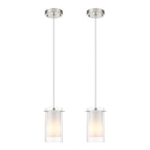 AKEZON pendant with outer clear shade for warm kitchen lighting