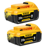 Akkopower 8.0Ah Dewalt battery exterior shows high capacity for longer runtimes.