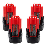 Akkopower Milwaukee M12 four-pack batteries ready for quick tool swaps