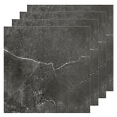 AKOLAFE black marble 12x12 tile close-up showing elegant grain for DIY upgrade