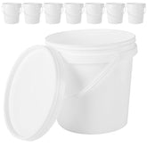 AKOLAFE eight-pack paint cans with lids and handles for organized storage.