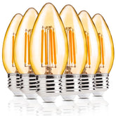ALAMPEVER 6-pack chandelier bulbs with 40W equivalent for warm, inviting living spaces