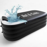 Alaskey portable inflatable bathtub ice bath setup for targeted cooling and recovery.