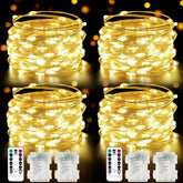 Albelt 4-pack 100 LED fairy lights with remote for easy ambient control.