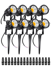 ALEDECO 5W warm white landscape light illuminates a garden path