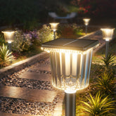 ALFIOT solar pathway light on lawn delivers even, all-night illumination.