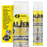 Alien Tape Sealant Spray 2Pk packaging showing two cans ready to tackle leaks