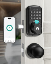 ALIMAVOR keyless entry lock with handle set on a modern front door for secure access.