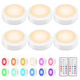 Alivation under-cabinet puck lights with remote for wireless, hands-free illumination.