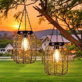 ALL FORTUNE copper-woven solar lantern showing elegant outdoor glow and copper texture
