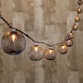 All Fortune lantern string with 10 hollow iron balls creates romantic, decorative shadows.