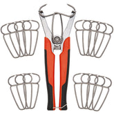 ALLY Tools Miter Spring Clamp Pliers pack closeup showing 16 clamps for faster trim work