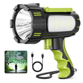 AlpsWolf rechargeable flashlight spotlight provides long-range illumination for camping and emergencies.
