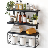 AMADA HOMEFURNISHING bathroom shelf over toilet with basket in full view for organized living spaces
