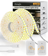 Amagle two-pack motion sensor COB LED strip lights brighten under-cabinet spaces