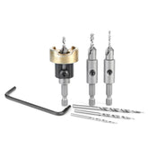 Amana Tool AMS-628 6-piece kit assembly for precise countersinking.