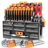 Amartisan 146-piece magnetic screwdriver set with chrome finish for versatile home repairs.