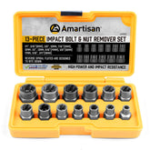 Amartisan Impact Bolt Extractor Set displayed for versatile bolt removal applications.