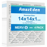 AmazEden 14x14x1 air filter pack front view improves indoor air quality