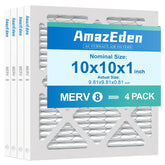 AmazEden 10x10x1 air filter pack traps dust for cleaner indoor air