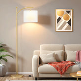 Ambimall 60-inch floor lamp arc view behind sofa for reading