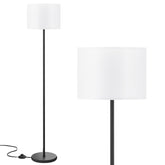 Ambimall modern floor lamp with white shade in living room for a bright, clean look.
