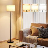Ambimall floor lamp with beige shade for warm living room lighting