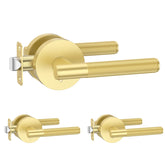 Amerdeco brushed gold door handle front view for premium interior style